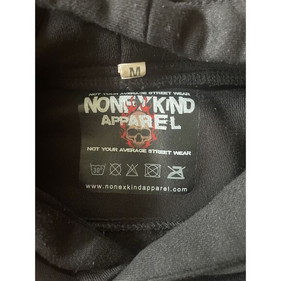 None Of Kind Black Flame Skull Graphic Hoodie M Streetwear - Picture 2 of 6